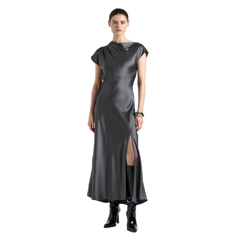 Cue Satin Bind Detail Midi Dress image number 4